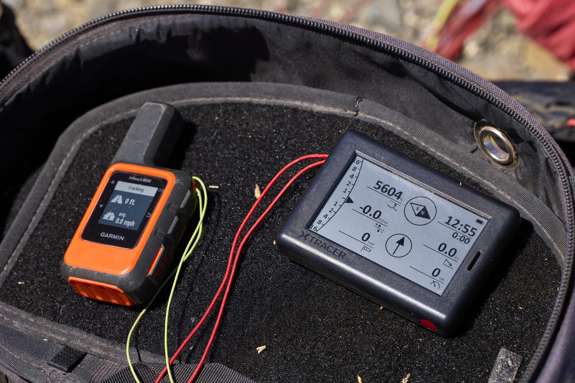 Electronics track altitude and wind speed for the paragliders.