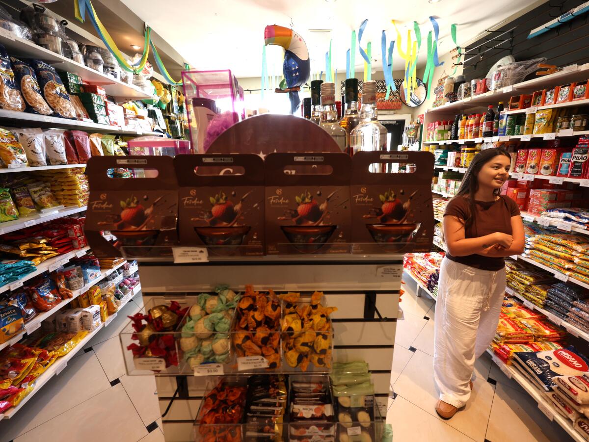 A customer in a Brazilian market in Redondo Beach on July 31, 2026.