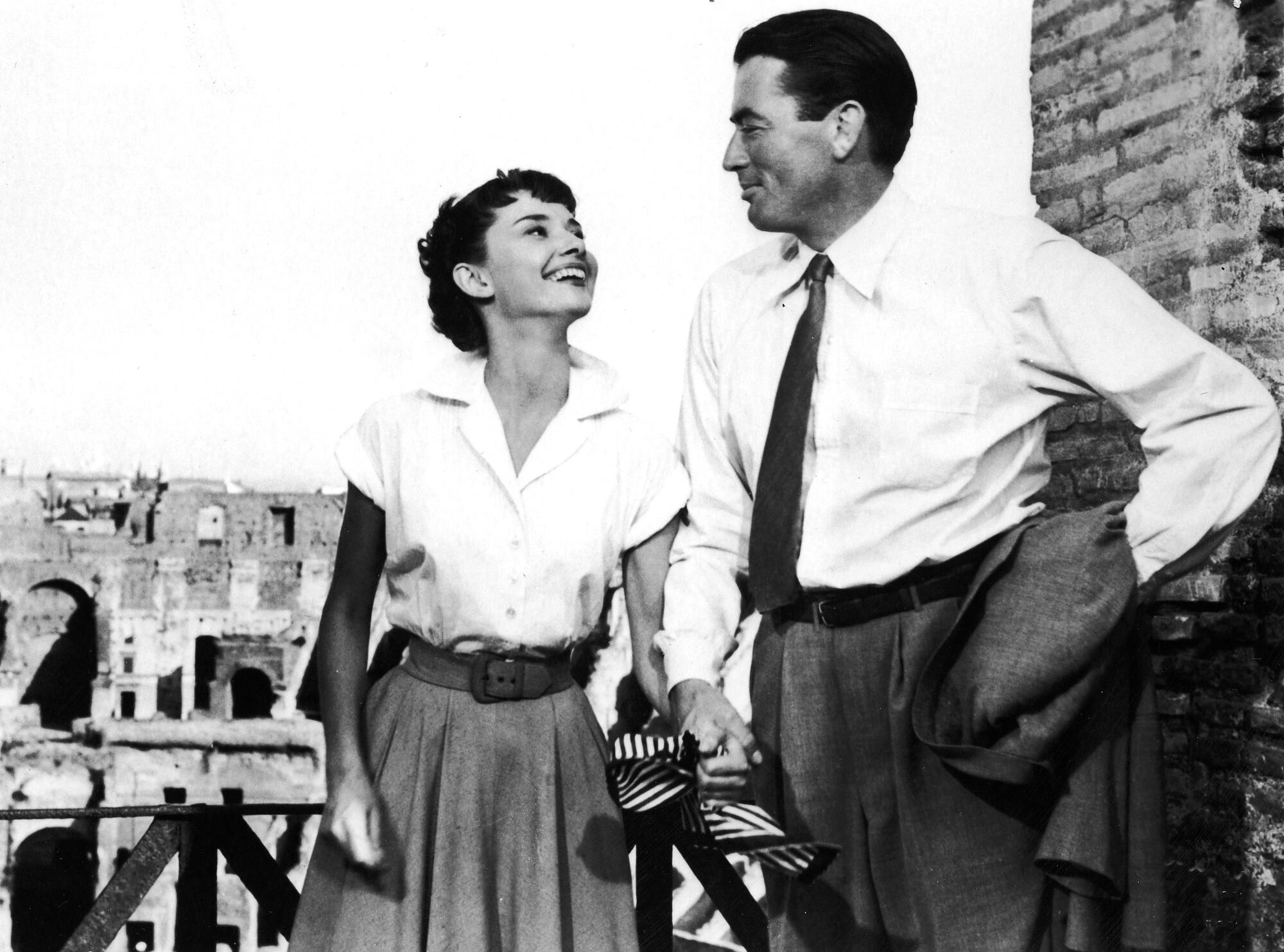 "Roman Holiday" starring Audrey Hepburn and Gregory Peck.
