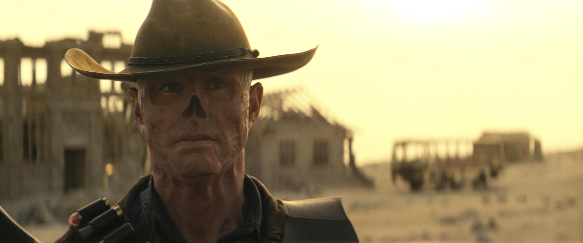 Walton Goggins plays the dual role of Cooper Howard and The Ghoul in Amazon's post-apocalyptic series "Fallout."