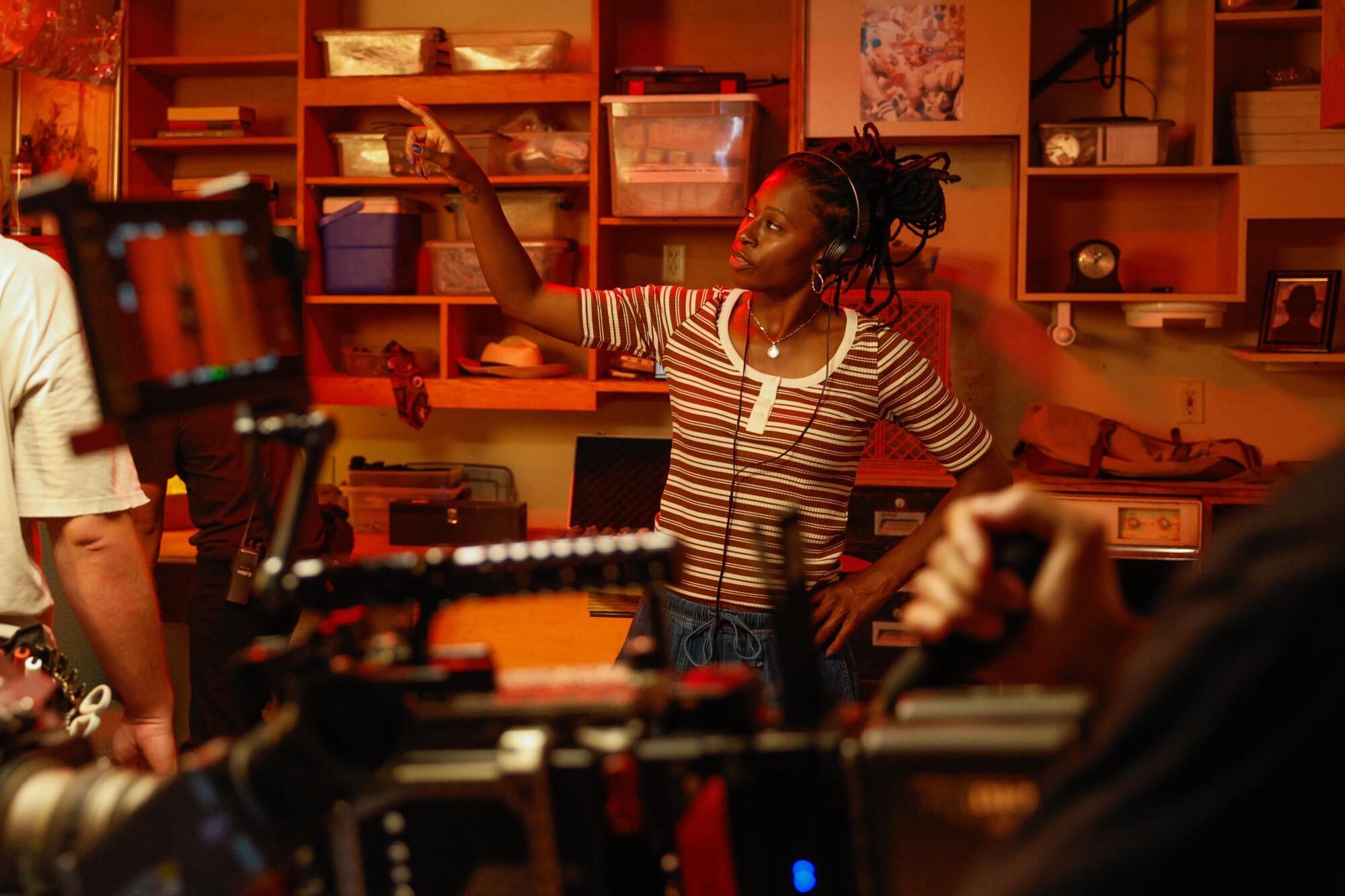 Director Vanna James on set for the film "The Seed" in a residential neighborhood in North Hollywood on Tuesday