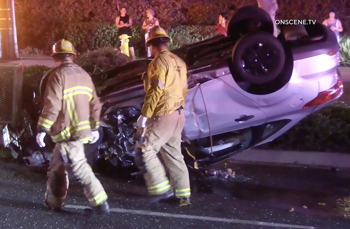 Rollover crash in South Whittier sends 10 people to the hospital