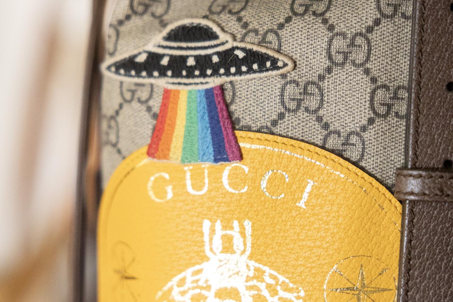 SILVER LAKE, CA - JULY 17, 2026: Wendi Weger's Versailles-inspired apartment in Silver Lake, CA on Friday, July 17, 2026. Detail of one of her handbags. (Myung J. Chun / Los Angeles Times)