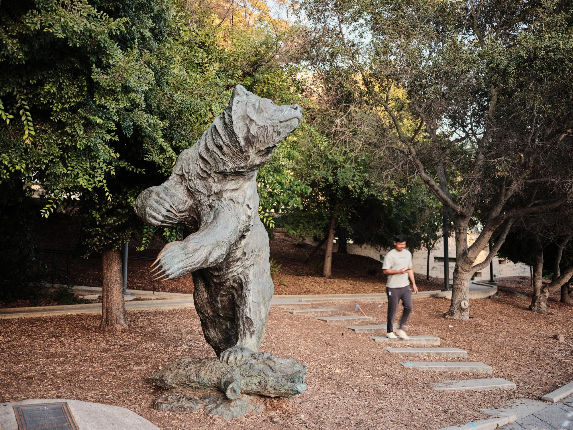 Sturdy the Bear at the entrance of Memorial Stadium at UC Berkeley.