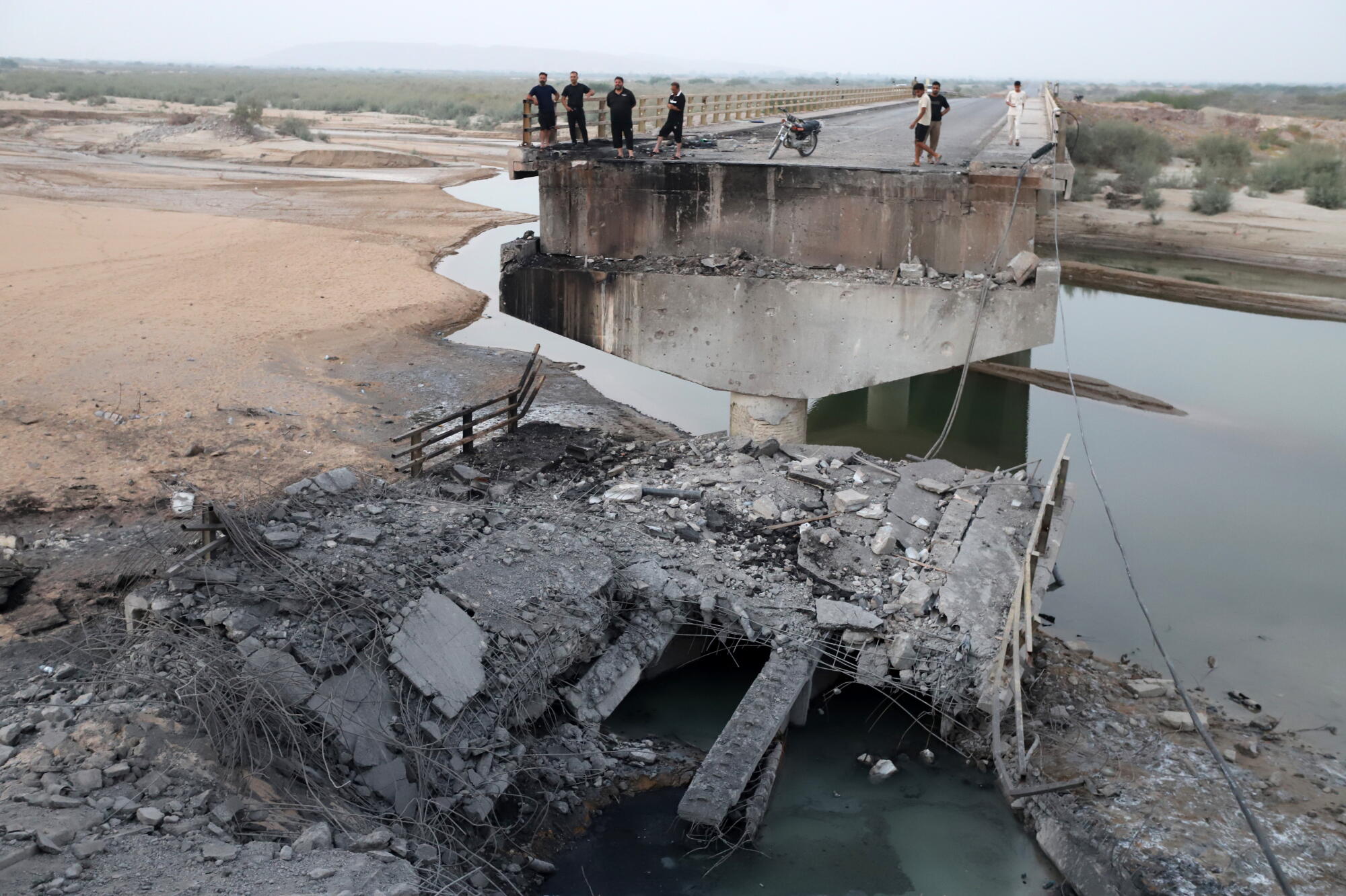 The bridge linking Bandar Abbas and Kehuristan, rendered unusable in a U.S. strike