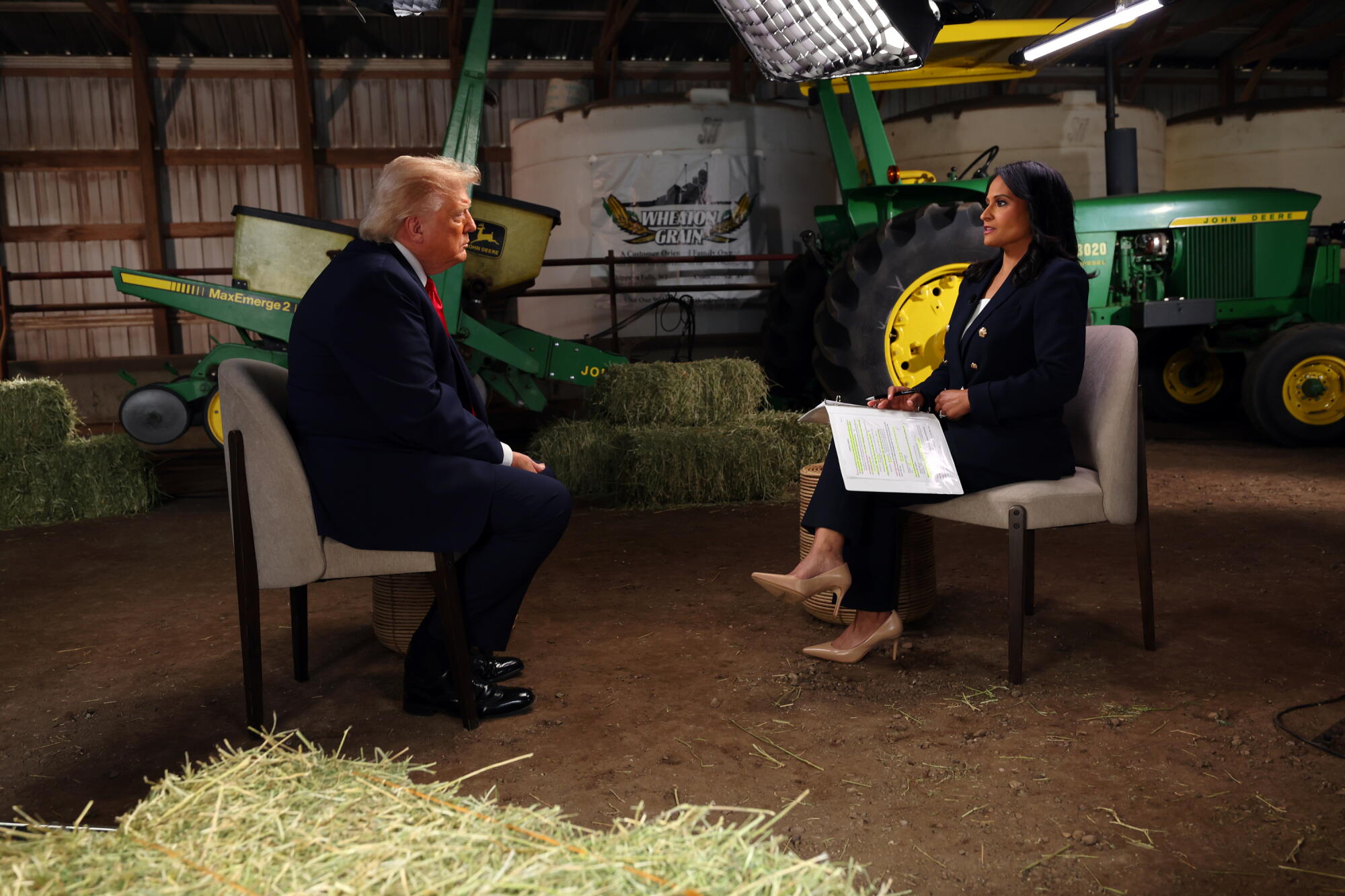 President Trump during an interview with Kristen Welker