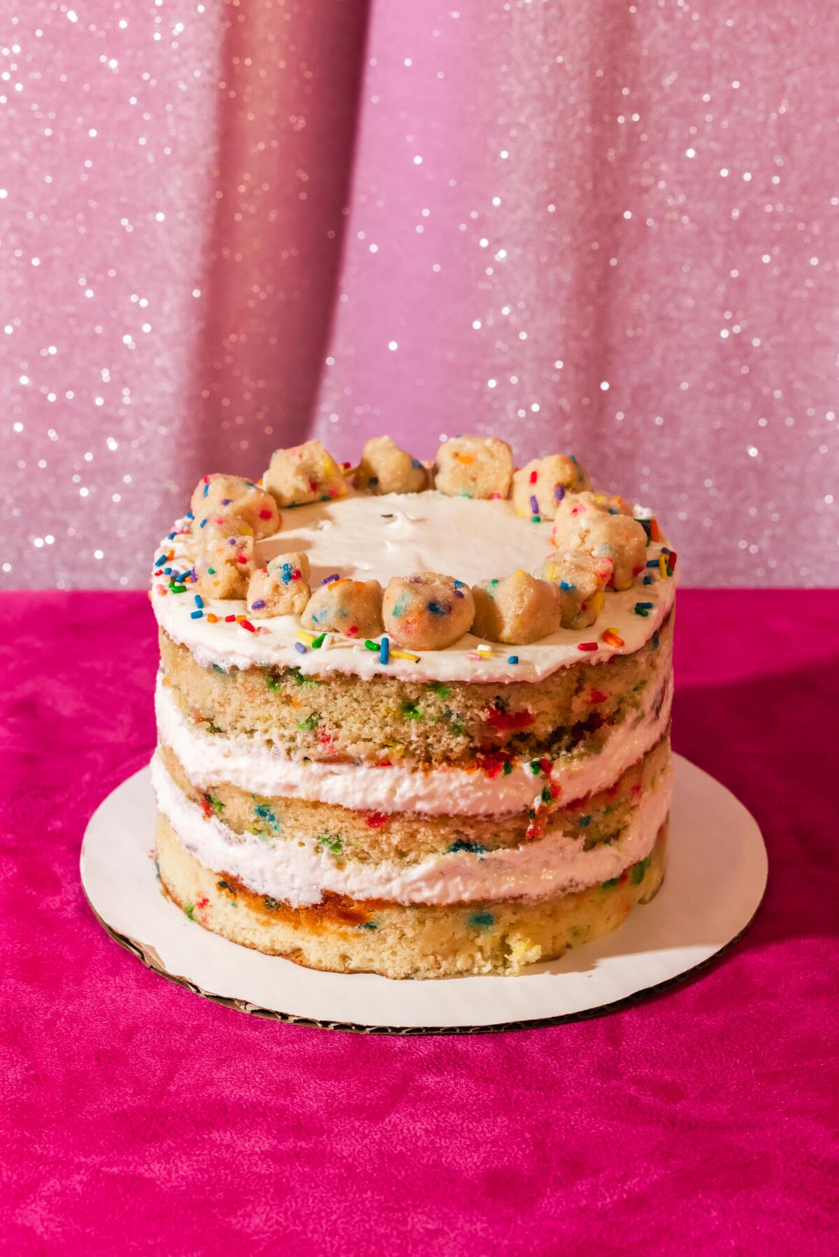 The Birthday Cake from Milk Bar, photographed in the Los Angeles Times Kitchen in El Segundo.