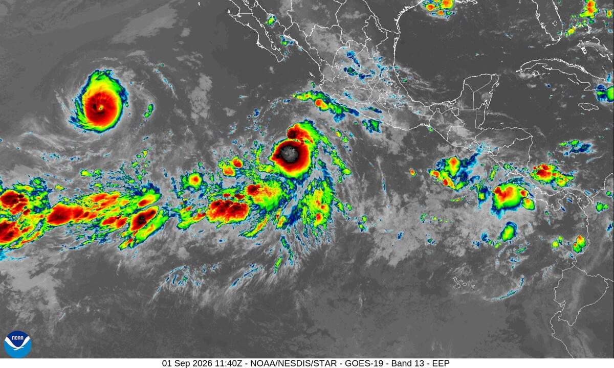 Map of Tropical Storm Marie on satellite