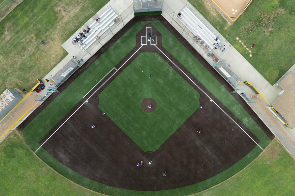 An aerial of the West Downey Little League Field.