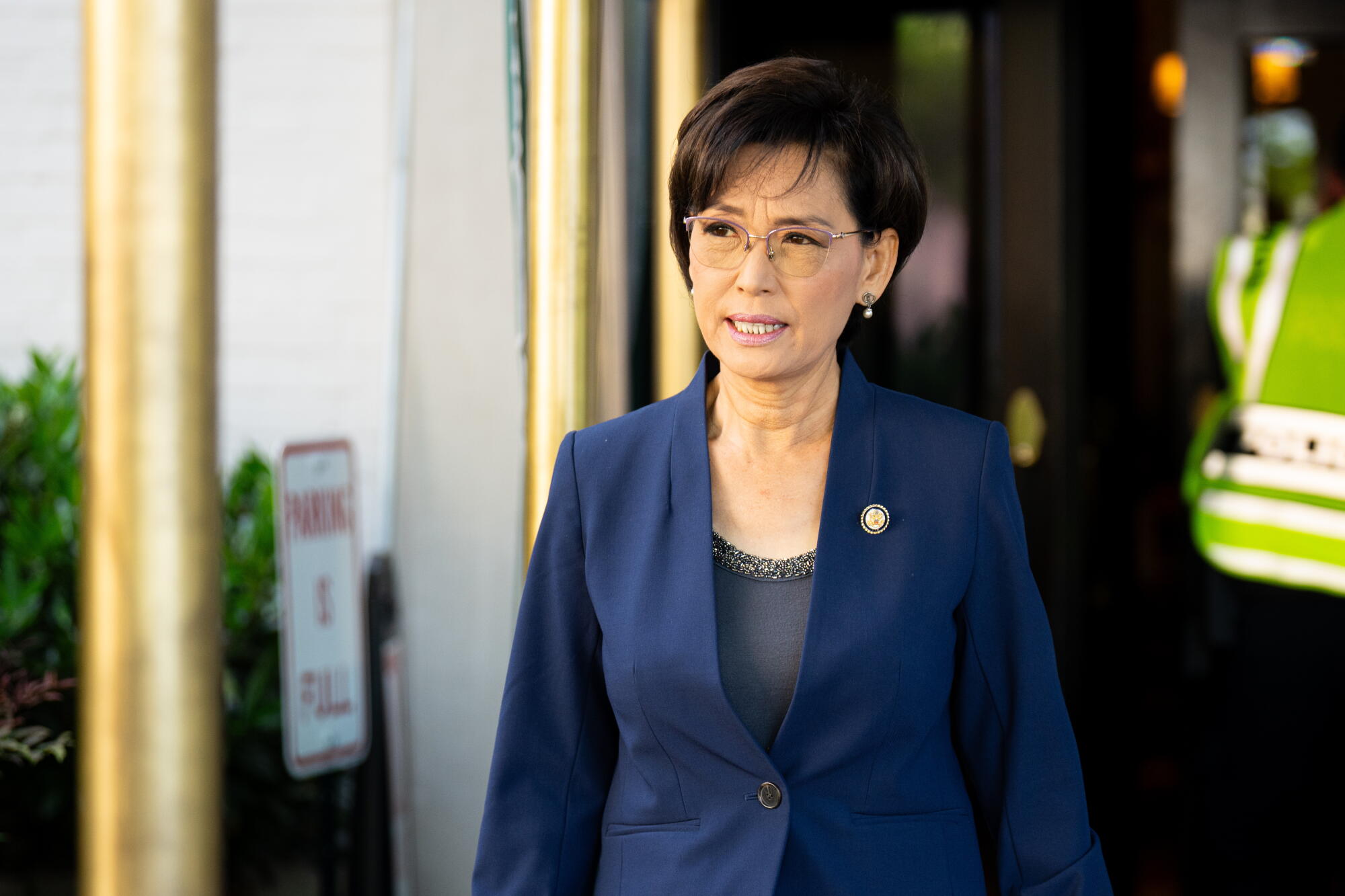 Rep. Young Kim, R-Calif., leaves the House Republican Conference caucus meeting at the Capitol Hill Club in Washington