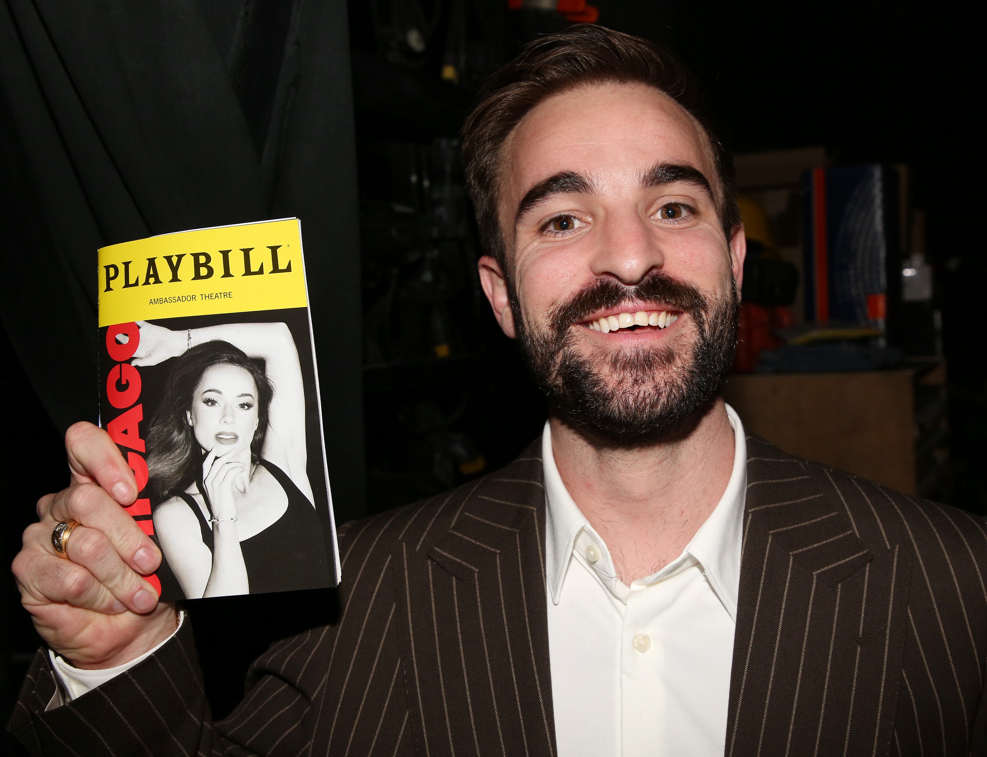 NEW YORK, NEW YORK - FEBRUARY 2: (EXCLUSIVE COVERAGE) Conner Leavitt poses backstage at "Chicago" on Broadway at The Ambassador Theatre on February 2, 2026 in New York City. (Photo by Bruce Glikas/Getty Images)