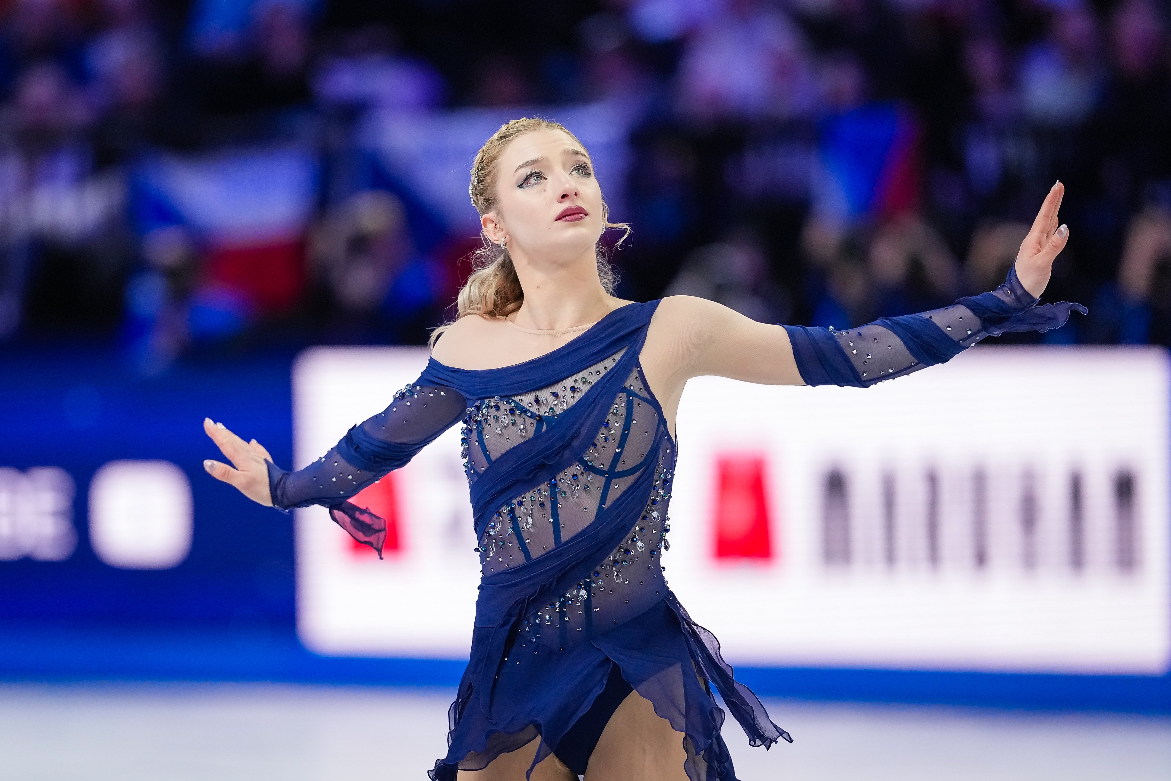 Amber Glenn of the United States competes in the Women's Free Skate during the ISU Figure Skating World Championships 2026 at O2 Arena Prague on March 27, 2026, in Prague, Czech Republic. (Photo by Yuan Tian/NurPhoto via Getty Images)