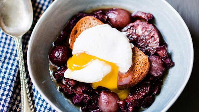A dish with blood sausage 