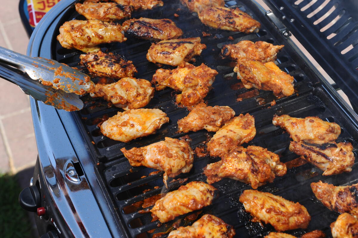 Chicken wings at a USC tailgate party.