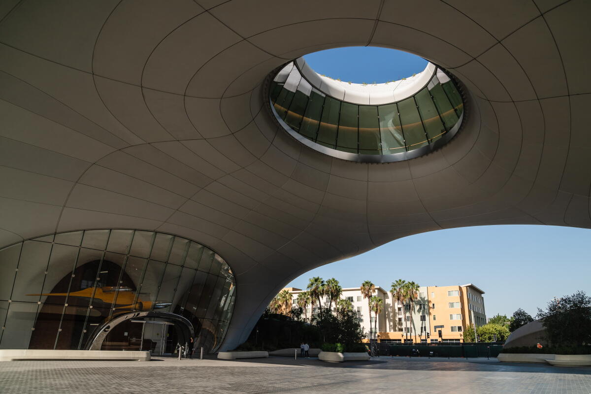 The oculus at the entrance of The Lucas Museum of Narrative Art in Los Angeles 