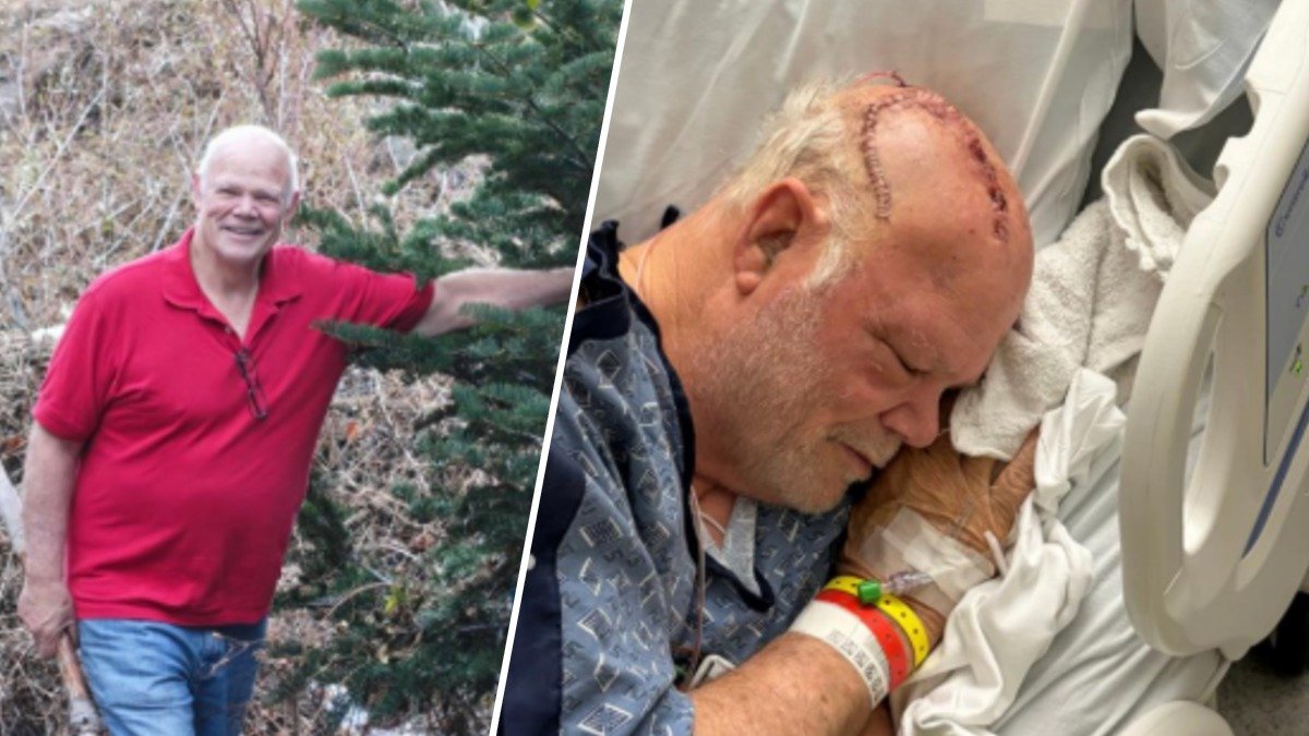 Michael Wilk, before and after riding the X2 roller coaster at Six Flags Magic
Mountain.