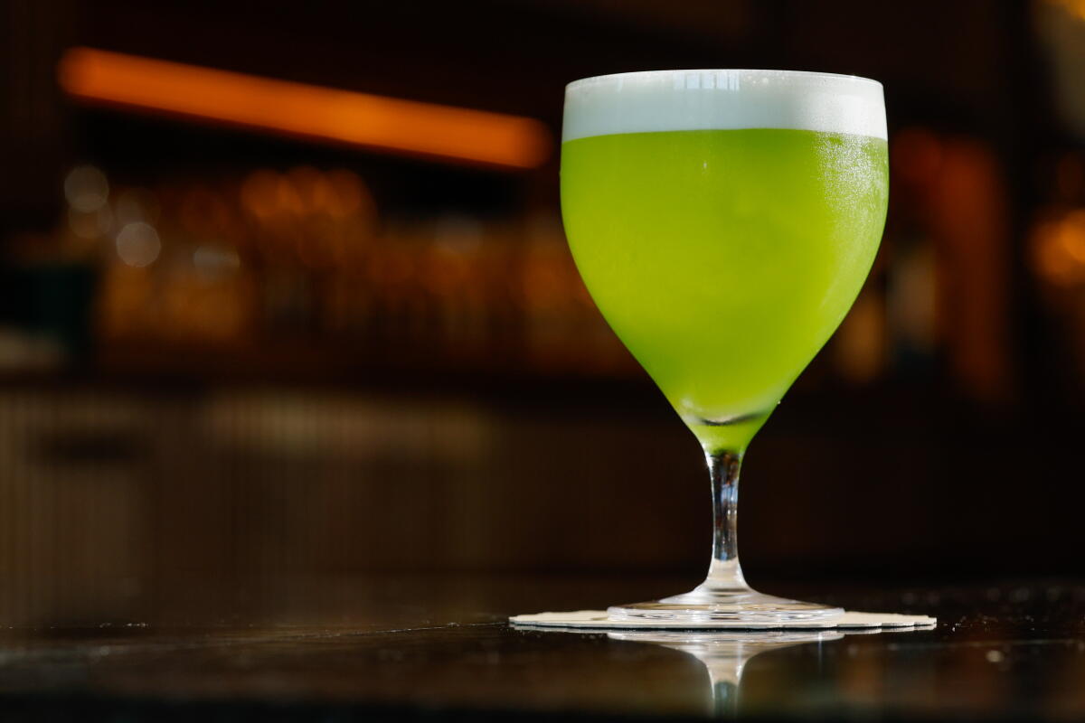 A cucumber cocktail from Los Feliz bar and restaurant Vandell 