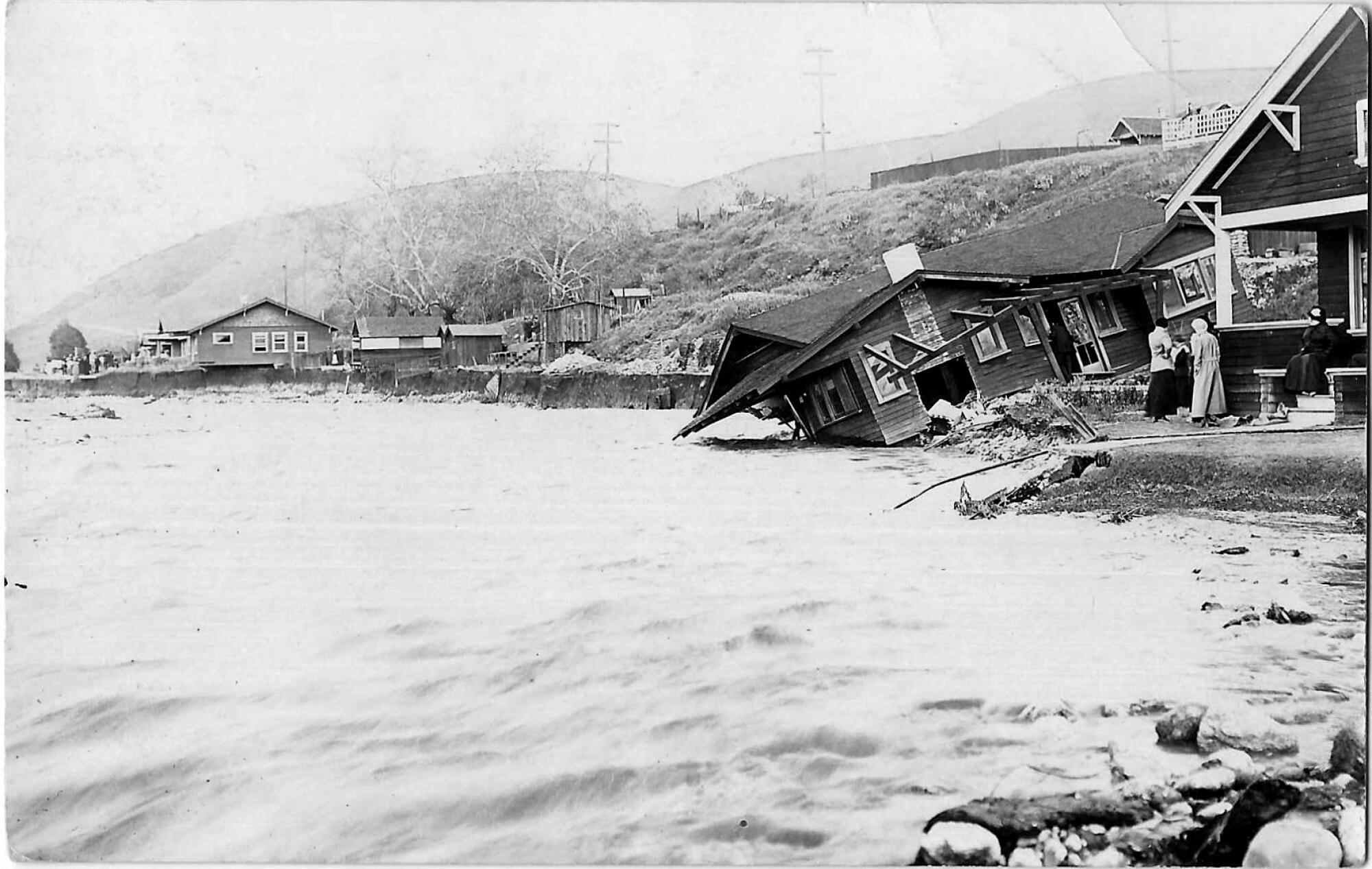 Flood damage from the storms of 1938. Vintage postcard from Patt Morrison's collection