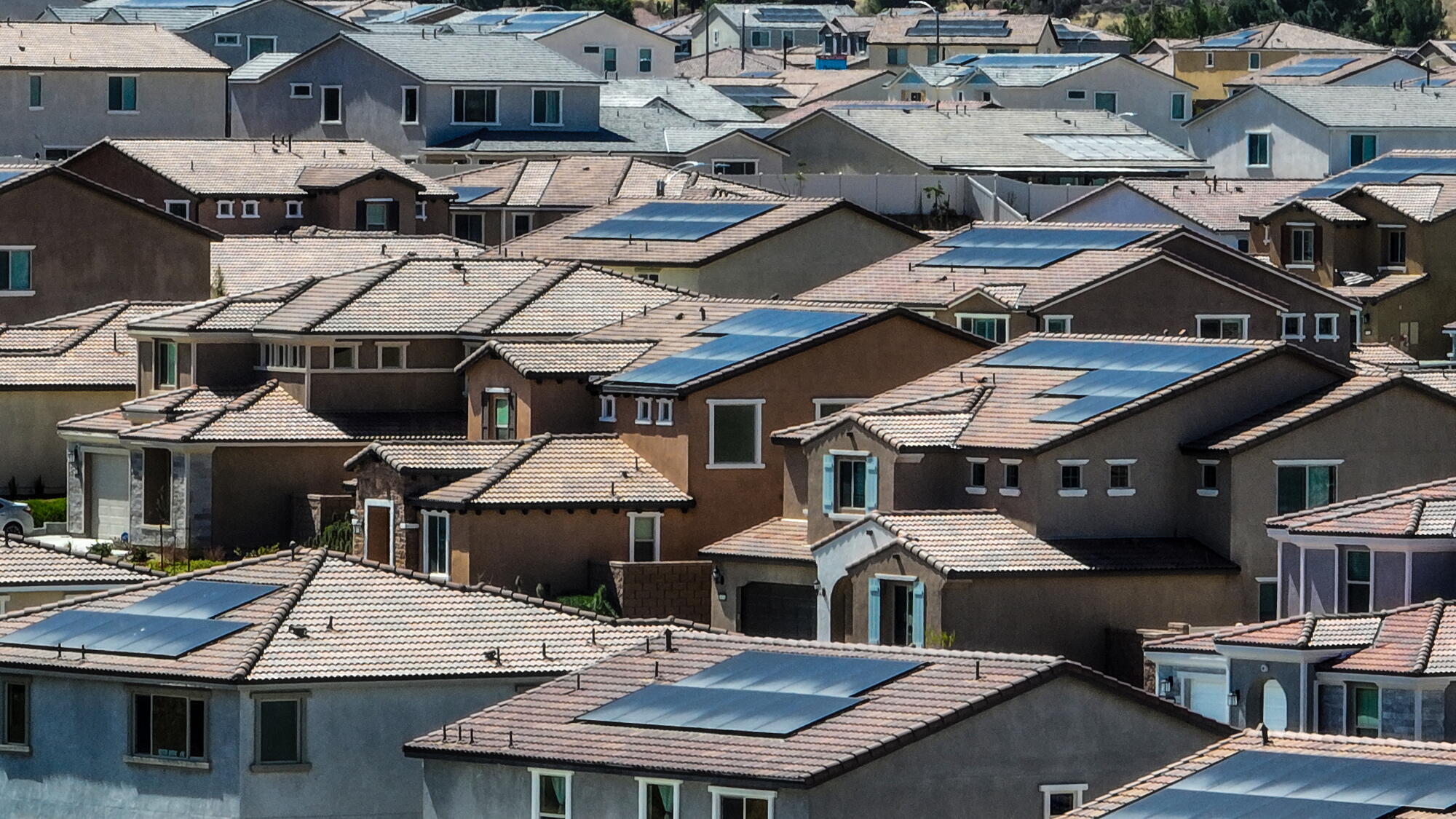 A drone view of the Cimarron Ridge neighborhood in Menifee.