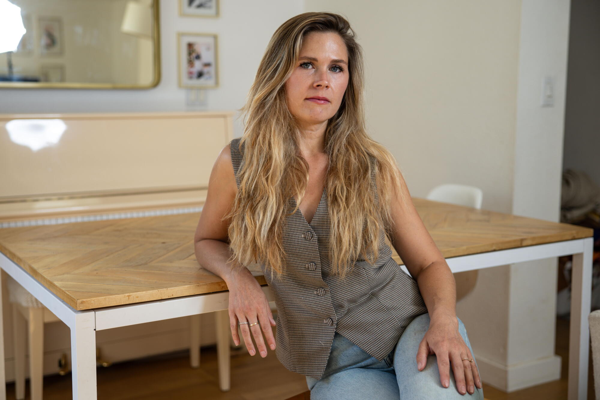 Lyndsey Falb at her home in Wrightwood.