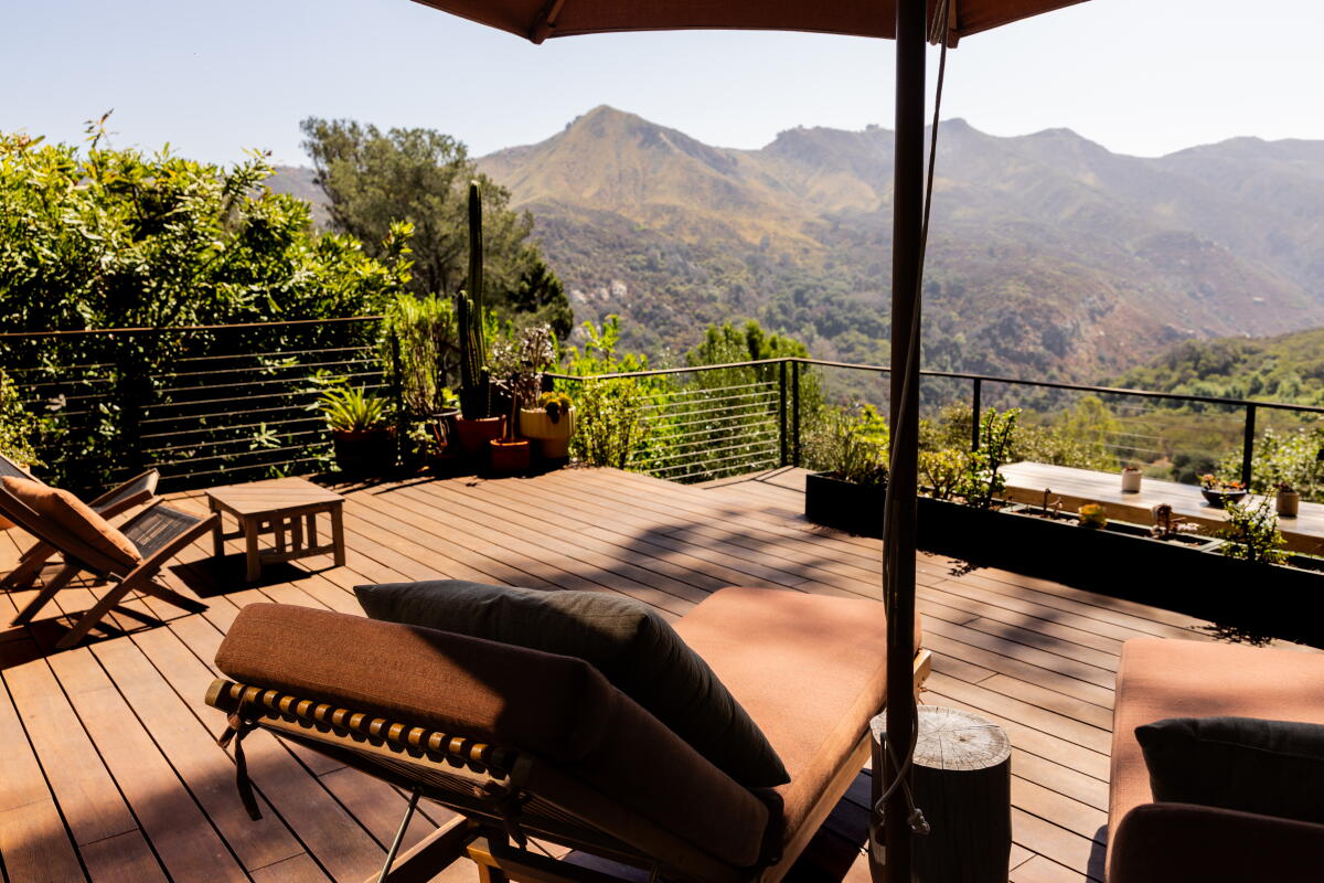 A view from the deck at indie folk musicians Deena Robertson and Austin Bisnow's home in Topanga